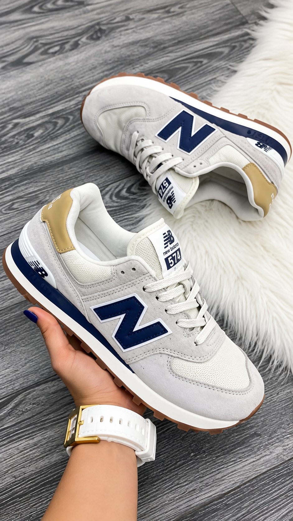 New Balance 574 Azul crema